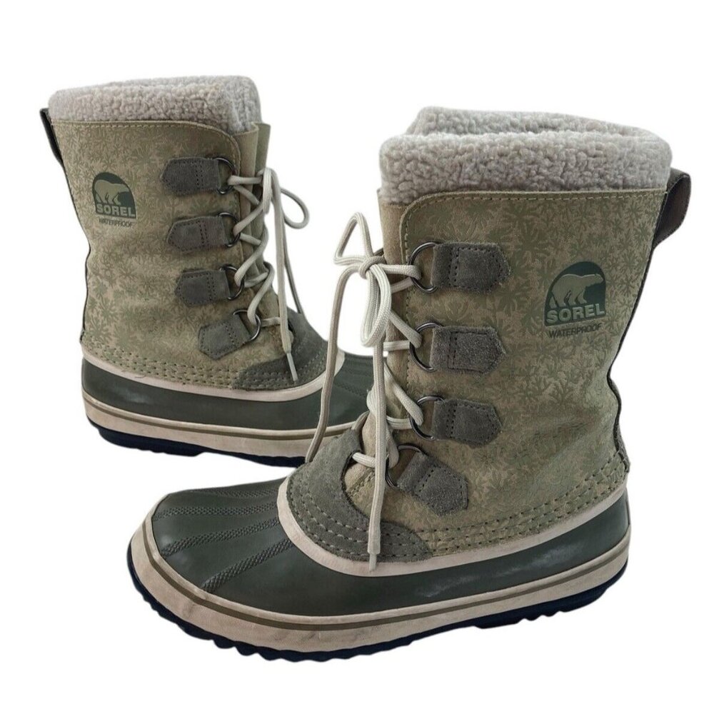 Sorel Olive and Cream Winter Boots - Picture 11 of 13